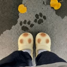 Adorable Waterproof Cat Slippers Anti Slip Bottom Cat Paw Small Cat Mules Closed Toe Soft Bottom Cat Paw Slippers Outdoor Indoor