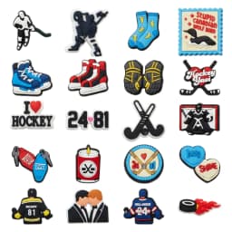 1-20Pcs Ice Hockey Character Adult PVC Garden Shoes Buckle Charms Canadian Sport Sandal Accessories DIY Fashion Bracelet