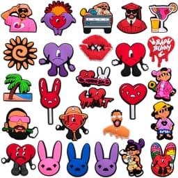 22Pcs/Set bad bunny Shoe Charms DIY Shoe Buckle Accessories PVC Shoe Decorations Christmas Gifts