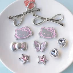 Hello Kitty Shoe Charms Set Silver Katie KT Cat Girls Women Sandals Accessories Hole Shoes Slippers & Clogs Decoration