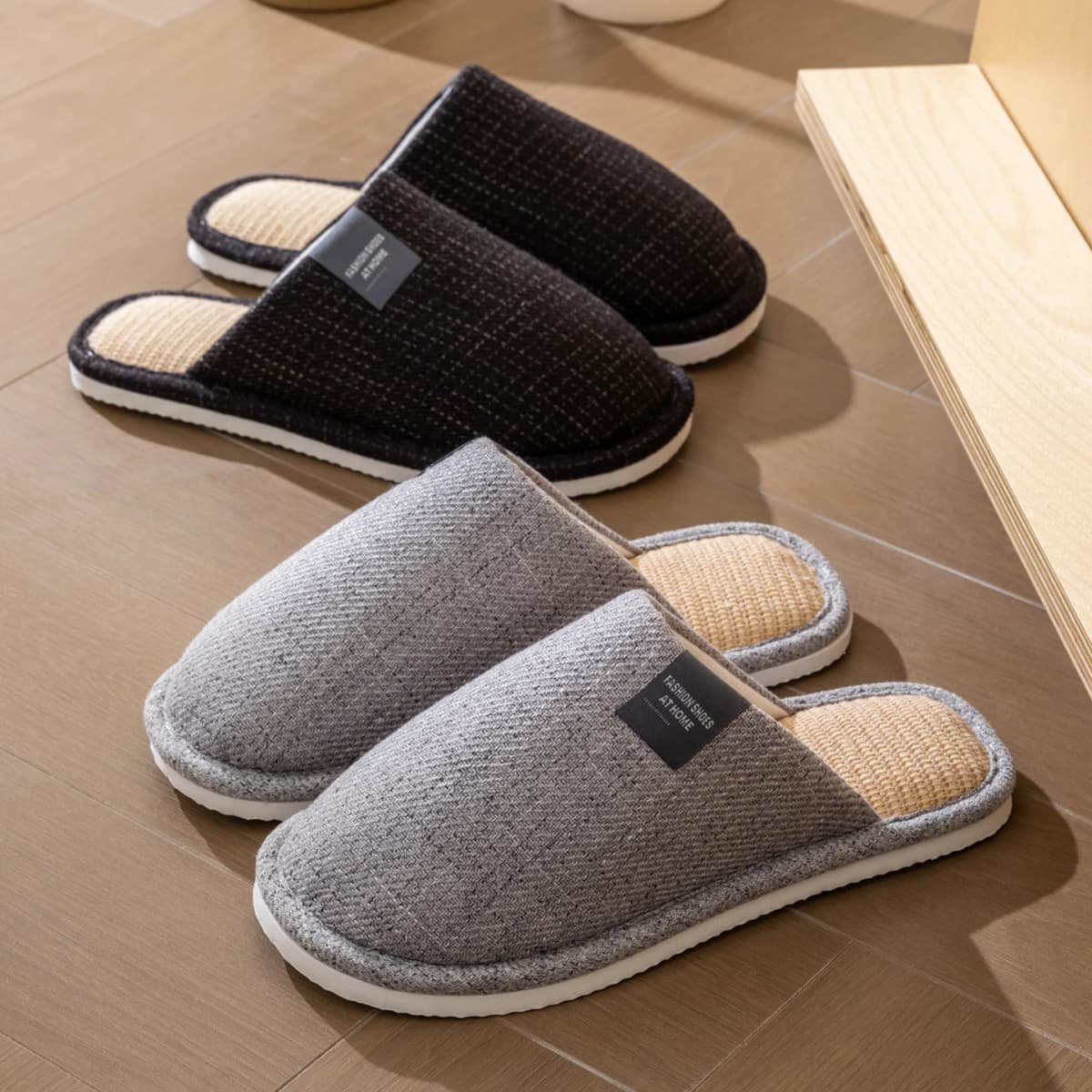 Unisex House Slippers Spring Fall Indoor Bedroom Floor Lightweight Quiet Flat Sole Breathable Comfortable All-Season Home Shoes