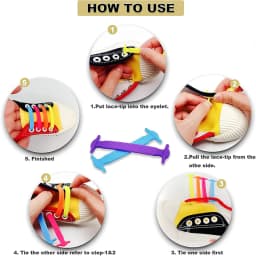 16pcs/lot No Tie Shoelace Lacing Special Silicone Elastic Shoelaces Kid Adult Sneakers Quick Shoe Lace Creative Lazy Rubber Lace