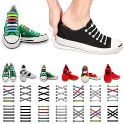 16pcs/lot No Tie Shoelace Lacing Special Silicone Elastic Shoelaces Kid Adult Sneakers Quick Shoe Lace Creative Lazy Rubber Lace