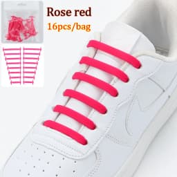 16pcs/lot No Tie Shoelace Lacing Special Silicone Elastic Shoelaces Kid Adult Sneakers Quick Shoe Lace Creative Lazy Rubber Lace