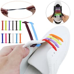 16pcs/lot No Tie Shoelace Lacing Special Silicone Elastic Shoelaces Kid Adult Sneakers Quick Shoe Lace Creative Lazy Rubber Lace