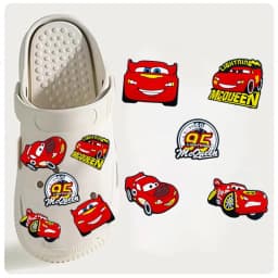 10PCS McQueen Series Shoe Charms For Clogs Cartoon Shoes Accessories Decoration For Sandal Boy Girl Party Gift Favors