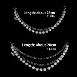 2pcs Multi-layer Versatile Pearl Stainless Steel Chain Shoe Accessories Fashion Removable Design Shoes Chain Jewellery
