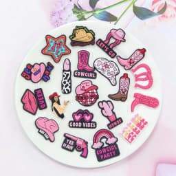 Random 10-100Pcs Pink Series Shoe Charms , PVC Shoe Decorations Accessories for Christmas, Birthday, Party, Gift Shoes Pins