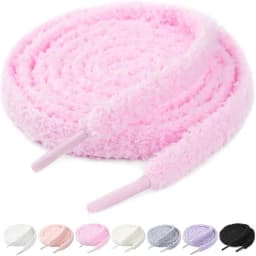 Thick Fluffy Plush Shoelaces 1cm Wide Anti-Fade Soft Fuzzy Laces Fashion Decor Replacement Laces for Most Sneakers & Daily Shoes