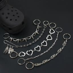 New Designer Shoe Charms Chain Fashion Gift Punk Pendant Metal Buckle Hip Hop Shoe Decoration Accessories For 2024 Hot