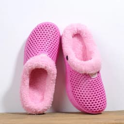 Winter Couple Fuzzy Slippers Women Men, Warm Fur Lined Mule House Shoes for Indoor Outdoor Cozy Comfortable Non-Slip Soft Slippe