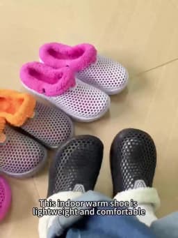 Winter Couple Fuzzy Slippers Women Men, Warm Fur Lined Mule House Shoes for Indoor Outdoor Cozy Comfortable Non-Slip Soft Slippe