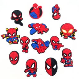 HOT 13pcs/Set Hi-Q Cute Cartoon Spiderman Rubber PVC Shoe Charms Superhero Cartoon Clog Decor DIY Accessories For Slides Sandals