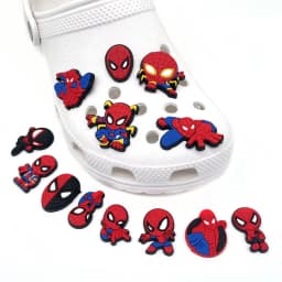 HOT 13pcs/Set Hi-Q Cute Cartoon Spiderman Rubber PVC Shoe Charms Superhero Cartoon Clog Decor DIY Accessories For Slides Sandals