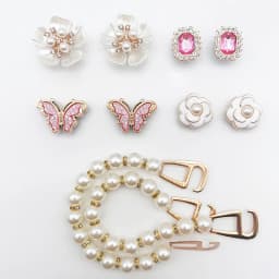 DIY Series Holey Shoes Flower Accessories Girl Shoe Accessories Kit Pearl Shoe Chain Decorations