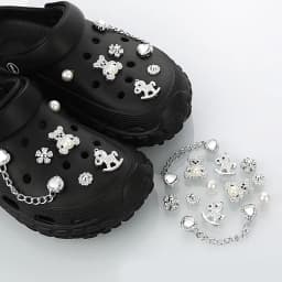 DIY Series Holey Shoes Flower Accessories Girl Shoe Accessories Kit Pearl Shoe Chain Decorations