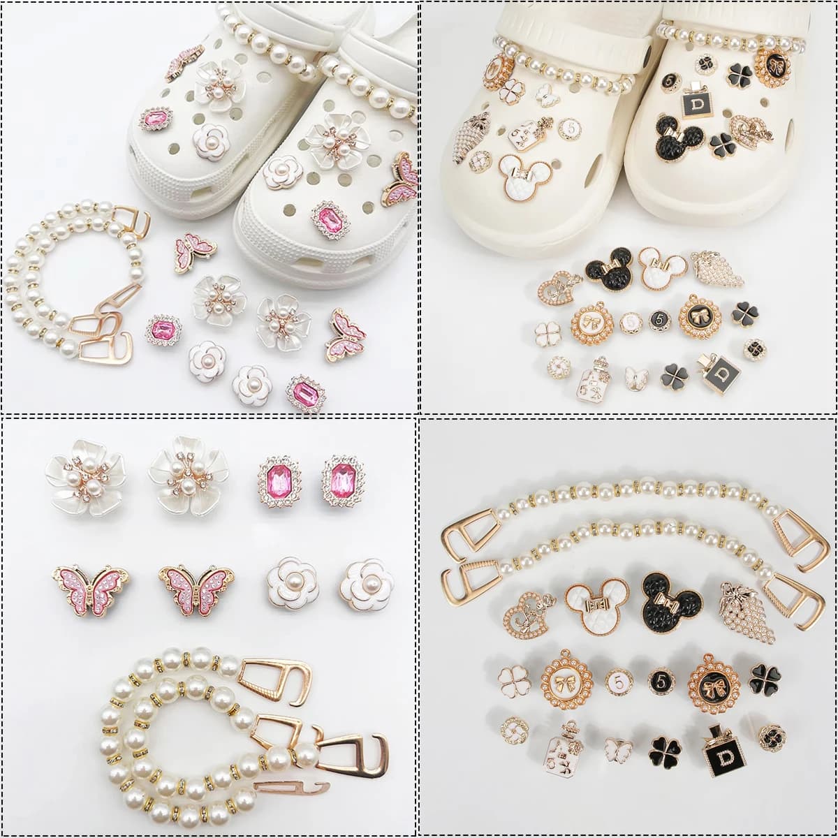 DIY Series Holey Shoes Flower Accessories Girl Shoe Accessories Kit Pearl Shoe Chain Decorations