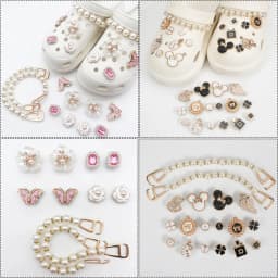 DIY Series Holey Shoes Flower Accessories Girl Shoe Accessories Kit Pearl Shoe Chain Decorations