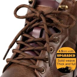2 Pairs Heavy Duty Work Boots Shoelaces 4.5mm Diameter Round German Training Hiking Shoe Laces for Men And Women