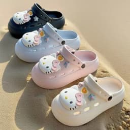 Hello Kitty Cute Shoe Charms Set Cartoon KT Cat Hole Shoes Accessories DIY Shoes Slippers & Clogs Gifts For Girls Christmas