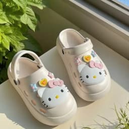 Hello Kitty Cute Shoe Charms Set Cartoon KT Cat Hole Shoes Accessories DIY Shoes Slippers & Clogs Gifts For Girls Christmas