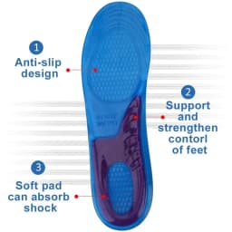 Par Orthopedic Insole Silicone Gel Foot Pads Anti Impact for Shoe