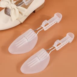 1 Pair Men and Women Plastic Shoe Tree Adjustable Shoe Stretcher Shaper Boot Holder Shoe Support (White and Black) Two Sizes