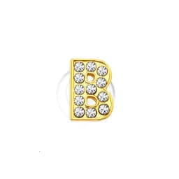 Golden Letters Crystal Diamond Alloy Charms Accessories Fashion Soft PVC Shoes Buckle Kids Decoration Design Wholesale 1Pcs