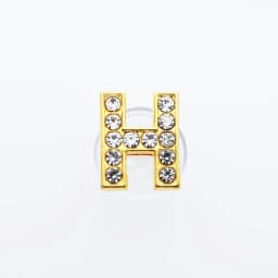 Golden Letters Crystal Diamond Alloy Charms Accessories Fashion Soft PVC Shoes Buckle Kids Decoration Design Wholesale 1Pcs