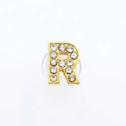 Golden Letters Crystal Diamond Alloy Charms Accessories Fashion Soft PVC Shoes Buckle Kids Decoration Design Wholesale 1Pcs