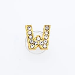 Golden Letters Crystal Diamond Alloy Charms Accessories Fashion Soft PVC Shoes Buckle Kids Decoration Design Wholesale 1Pcs