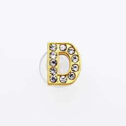 Golden Letters Crystal Diamond Alloy Charms Accessories Fashion Soft PVC Shoes Buckle Kids Decoration Design Wholesale 1Pcs