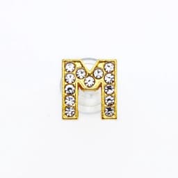 Golden Letters Crystal Diamond Alloy Charms Accessories Fashion Soft PVC Shoes Buckle Kids Decoration Design Wholesale 1Pcs