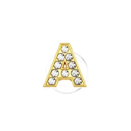 Golden Letters Crystal Diamond Alloy Charms Accessories Fashion Soft PVC Shoes Buckle Kids Decoration Design Wholesale 1Pcs