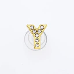 Golden Letters Crystal Diamond Alloy Charms Accessories Fashion Soft PVC Shoes Buckle Kids Decoration Design Wholesale 1Pcs