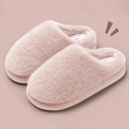 Winter Fluffy Furry House Slippers for Women Solid Color Plush Warm Cotton Shoes Woman Thick Soft Sole Faux Fur Indoor Slippers