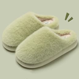 Winter Fluffy Furry House Slippers for Women Solid Color Plush Warm Cotton Shoes Woman Thick Soft Sole Faux Fur Indoor Slippers