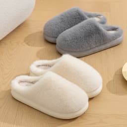 Winter Fluffy Furry House Slippers for Women Solid Color Plush Warm Cotton Shoes Woman Thick Soft Sole Faux Fur Indoor Slippers