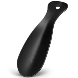 Metal Shoehorn, 6.7-Inch Leather Handle, Short Stainless Steel Shoehorn, Suitable for the Elderly and Pregnant Women.
