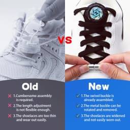 1Pair Easy Fit Automatic Shoelaces Without ties Swivel Buckle Laces Sneakers No Tie Shoe laces Adults Kids Thick Rope shoelace