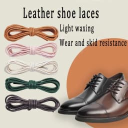 1Pair Cotton Waxed Solid Round Shoelaces Durable Polyester Shoelaces Oxford Shoe Laces Boots Laces Waterproof Leather Shoelace