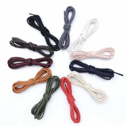 1Pair Cotton Waxed Solid Round Shoelaces Durable Polyester Shoelaces Oxford Shoe Laces Boots Laces Waterproof Leather Shoelace