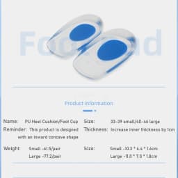 2Pcs Silicone Heel Pads Plantar Fasciitis Man Heel Spur Silicone Gel Heel Cups Heel Pain Heel For Shoes Foot Silicone Foot Pad