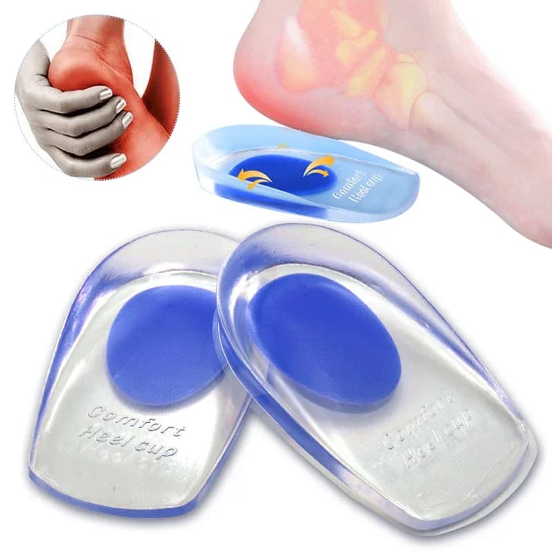 2Pcs Silicone Heel Pads Plantar Fasciitis Man Heel Spur Silicone Gel Heel Cups Heel Pain Heel For Shoes Foot Silicone Foot Pad
