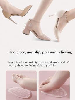 1Pair Forefoot Insert Cushion Pads For Women Shoe Anti Slip Silicone Foot Pain Relief For High Heels Sandals Gel Shoe Insoles