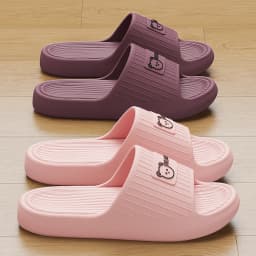 Cute Bear Summer Slippers Women Men Soft EVA Thick Platform Slides Non-Slip Quick-Drying Bathroom Shower Shoes Indoor Home Mule