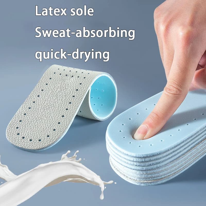 1Pair/2Pair Leather Insoles Breathable Sports Insole Latex Elastic Shoe Sole Men and Women Comfortable Shoe Pads