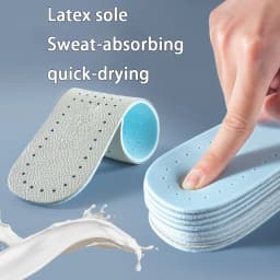 1Pair/2Pair Leather Insoles Breathable Sports Insole Latex Elastic Shoe Sole Men and Women Comfortable Shoe Pads