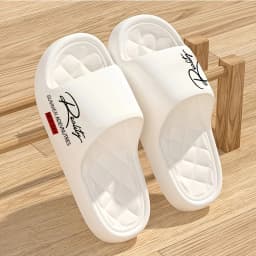 Men Letter Print EVA Home Slippers Diamond Soft Insole Non Slip Thick Sole Indoor Bathroom Slides
