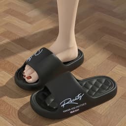 Men Letter Print EVA Home Slippers Diamond Soft Insole Non Slip Thick Sole Indoor Bathroom Slides